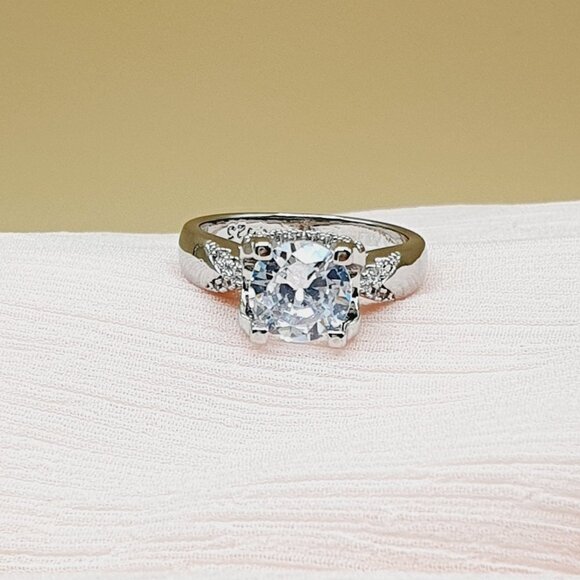 Beautiful Engagement Pure Cubic Silver Rings for Women, INDN8445 - Picture 4 of 8